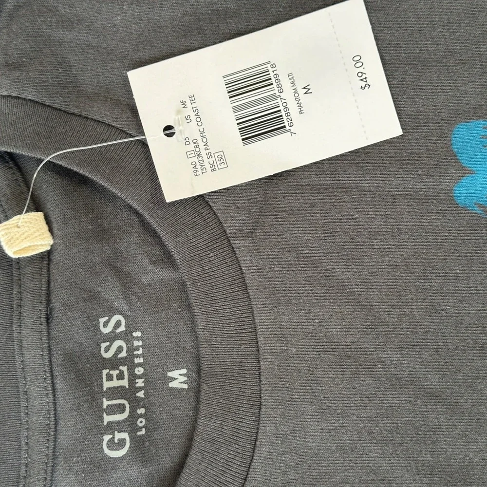GUESS Los Angeles Pacific Coast Graphic Tee T-Shirt Mens Size M Charcoal - Picture 7 of 8